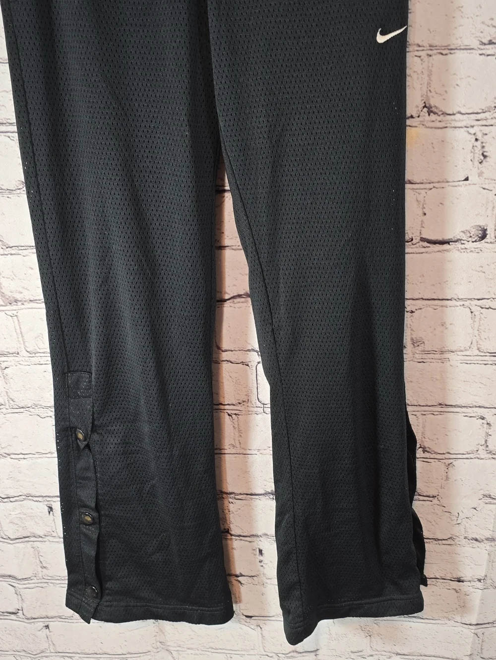 Nike Girls Black Snap-Button Athletic Joggers Size M 10/12